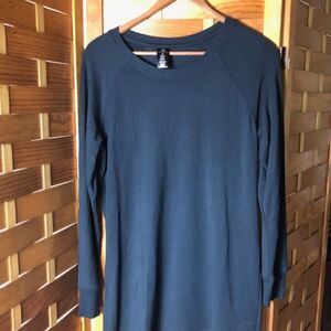 Active Life black sweater dress with crew neck and long sleeves